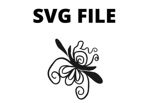 Abstract Flower Craft SVG Black Line: A Stitch Test