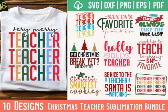 Christmas Teacher Sublimation Bundle Review