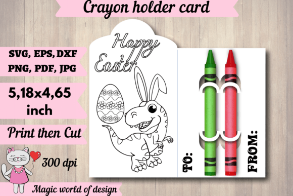 Easter Dinosaur Crayon Holder Card SVG Review