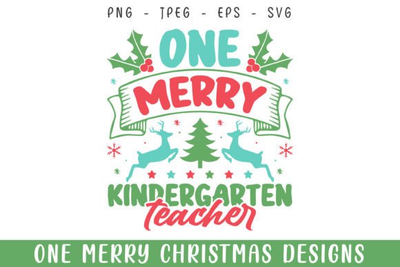 One Merry Kindergarten Teacher Christmas Design Review
