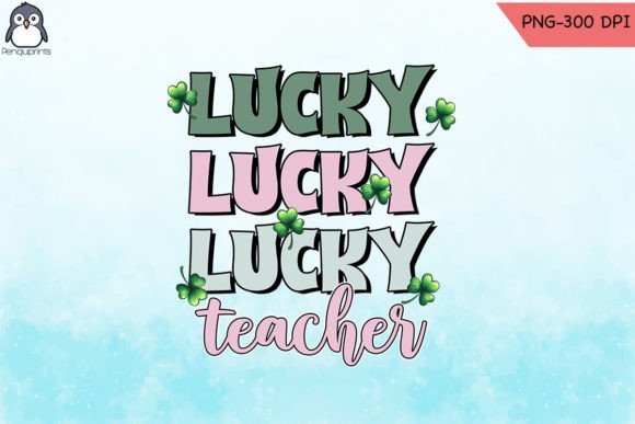 Retro Lucky Teacher St. Patrick's PNG
