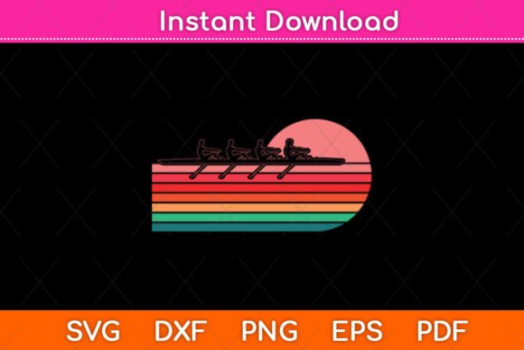Vintage Team Rowboat Paddling SVG Design Review